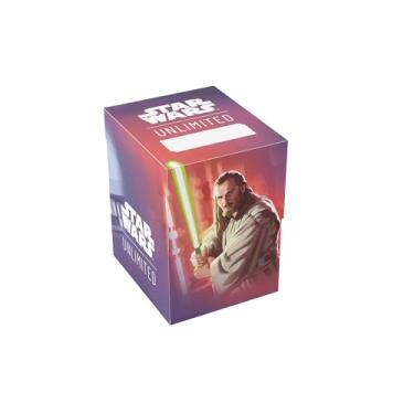 Imagem de Gamegenic, Star Wars: Unlimited Soft Crate – Qui-Gon Jinn comporta 60 cartas de dupla face com caixa de tokens