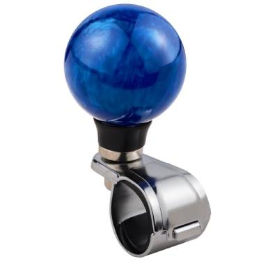 Imagem de Padaodao Botão de volante, puxadores suicidas universais, impulsionador giratório de roda de carro para a maioria dos cortadores de trator de caminhão, barco, azul