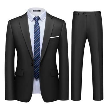 Imagem de Conjunto de roupas masculino WULFUL, 2 peças, Slim Fit, One Button, pr