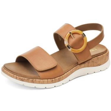 Imagem de Sandálias femininas UBFEN Arch Support, de cunha baixa, marrom, tamanh
