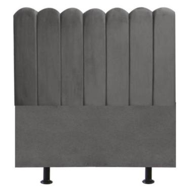 Imagem de Cabeceira Nuvem Cama Casal 140 Cm Alanis Suede Cinza Escuro - Black Ho