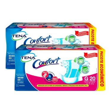 Imagem de Kit 2 Fralda Geriátrica Tena Confort Tamanho G 20 Unidades