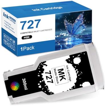 Imagem de Cartucho de tinta compatível 727XL preto fosco de substituição para 727 cartucho de tinta de grande capacidade 300 ml, funciona para impressoras DesignJet T930 T2530 T1530 T2500 T920 T1500 (1 pacote