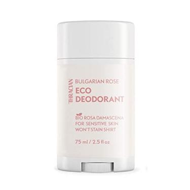 Imagem de Thracian Desodorante ecológico Bio Bulgarian Rosa Damascena com óxido de zinco, para peles sensíveis, sem alumínio, sem bicarbonato de sódio, sem álcool, sem fragrância adicionada, 2,5 Fl Oz