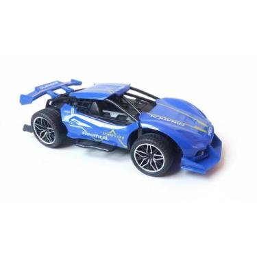 Imagem de Carro Recarregável Controle Remoto Policia 4 funções - Fungames, Azul