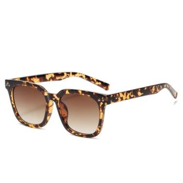 Imagem de HCPIHF Óculos de armação grande, masculino e feminino, transparente, vintage, retangular (TYJ154-3)