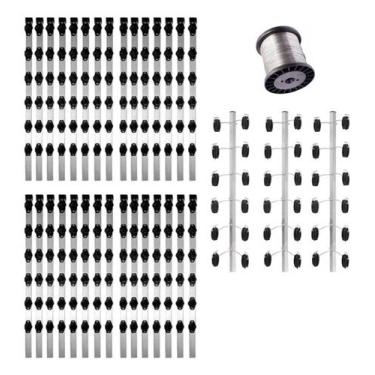 Imagem de Kit Cerca Elétrica Haste Industrial 4 Isoladores 30 Unidades Fio Aço 0