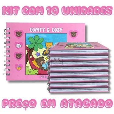 Imagem de KIT ATACADO 10 LIVROS Comfy E Cozy Goods Pink Para Colorir Rosa CAPA D