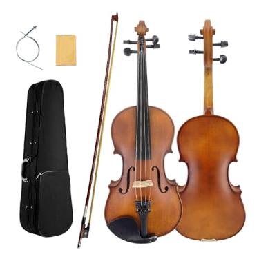 Imagem de ModouString Viola de 40,6 cm com parte superior de abeto, traseira e lateral de bordo, acessórios de ébano, arco, estojo de viola acústica de 4 cordas para estudantes e adultos, feito à mão