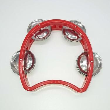 Imagem de Zhjvihx 4 Bells Tambourine, Pandeiro de Plástico Durável Fácil de Usar Som Nítido para Crianças Adultos para Jardim de Infância (Vermelho)
