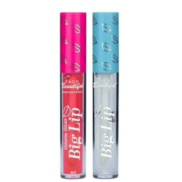 Imagem de Kit 02 Volume Gloss Efeito Bocão Big Lip Face Beautiful 4ml (Sunset)