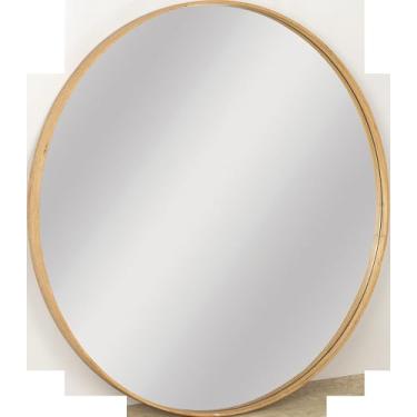 Imagem de Espelho Redondo 80cm Freijó Quarto Sala Banheiro