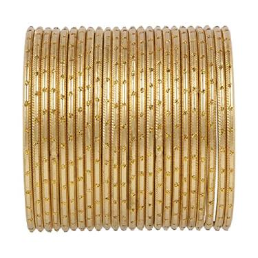 Imagem de Efulgenz Pulseiras indianas para mulheres, conjunto de pulseiras indianas de Bollywood simples, de metal, bijuterias para mulheres