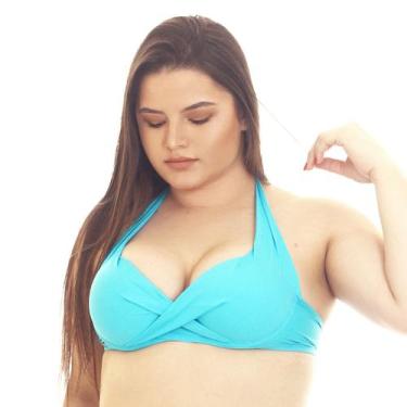 Imagem de Top de Biquíni Plus Size Meia Taça com Bojo Transpassado - Estigma, 44