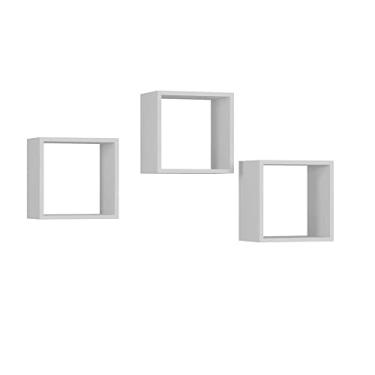 Imagem de Kit 3 Nichos de Parede Quadrado AJL Branco - AJL Móveis
