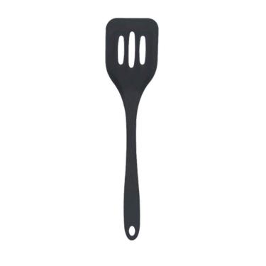 Imagem de Espátula De Silicone Vazada Para Chapa Grande 28Cm - Preta