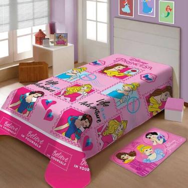 Imagem de Manta Infantil Princesas da Disney - Jolitex, AMIGAS ROSA