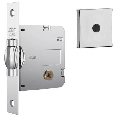 Imagem de Fechadura 1005 Tetra Com Trinco Rolete E Roseta Quadrada Cromado - 14256 - Stam