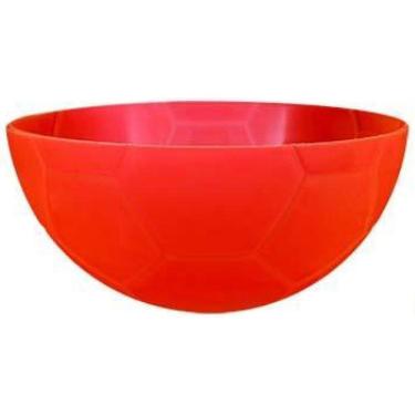 Imagem de Kit 2 Petisqueira Futebol Laranja Neon 240Ml Plástico