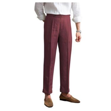 Imagem de Calças de linho BYLUNTA Vintage Summer leves para homens