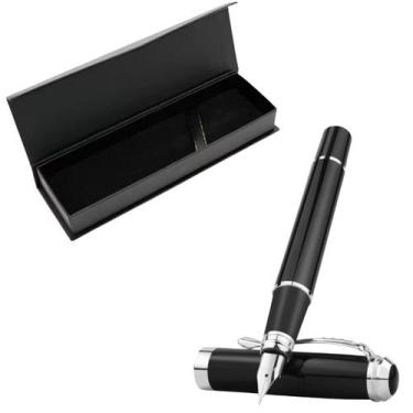 Imagem de CANETA TINTEIRO PONTA FINA PENA PRETA 0,38MM c. CAIXA ESTOJO - LUYKE