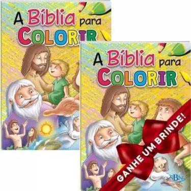 Imagem de Combo 2 Livros A Bíblia Para Colorir  Ilustrada Infantil  SBN - Livro 