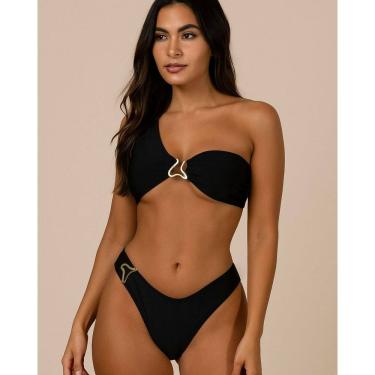 Imagem de Biquíni feminino e uma alça com bojo e bijuterias fio fuplo