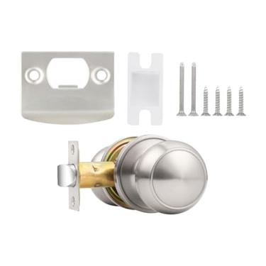 Imagem de Generic Maçaneta de porta de entrada com fechadura Fácil de instalar Substituição prática e simples Ferragens para fechadura de porta sem chave para casa