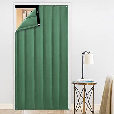 Imagem de Cortina de porta com isolamento térmico insonorizado, manta de proteção contra o frio à prova de vento para porta de algodão grosso de inverno, painel opaco para tela de pátio, tecido Oxfo
