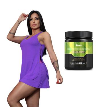 Imagem de Kit Regata Pontilhada Fitness e Creatina Sem Sabor 250g