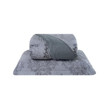 Imagem de Cobre Leito 2 Peças Solteiro Percal 200 Fios Colori 100% Poliéster - Arabesco Grafite