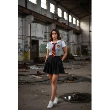 Imagem de Conjunto Hermione Adulto completo acompanha gravata colete e vestido -