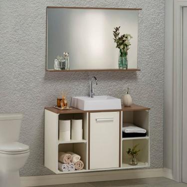 Imagem de Gabinete e Armário Inspira Design 100cm Arte Bronze/Branco