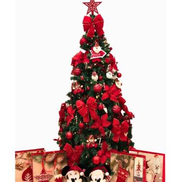 Imagem de Kit De Enfeites Completo Árvore De Natal Pisca Led 1,50Mt