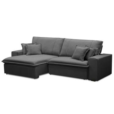 Imagem de Sofá Retrátil Reclinável Para Sala 3 Lugares 210cm Varsov F04 Veludo Cinza Escuro - Lyam Decor