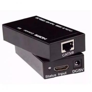 Imagem de Extensor Hdmi Amplificado 60m Cabo De Rede Utp Rj45 Cat5