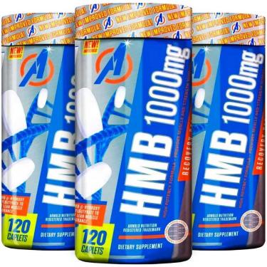 Imagem de Kit 3 Hmb 1000Mg Arnold Nutrition 120 Tabs Sabor Sem Sabor