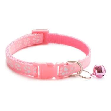 Imagem de Coleira Gato Cão Pet Com Pingente Sininho Ajustável - savioshop, P, RO