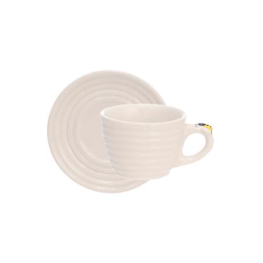 Imagem de Xícara de Café de Porcelana Honey Bee Happy de Noventa Mililitros - Hauskraft
