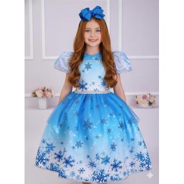 Imagem de Vestido Fantasia Infantil Princesas Frozen Anna e Elsa para Festas - F