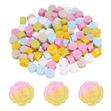 Imagem de PATIKIL Contas de lacre de cera, kit de 4 peças de contas hexagonais para carimbo de selo de cera para convite de casamento envelope de carta de artesanato faça você mesmo cartão embrulho de presente