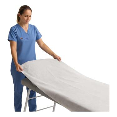 Imagem de Kit 50 Lençol Descartável TNT para Maca 2,10m x 0,90cm Branco, Sem Elástico