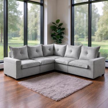 Imagem de Sofá de Canto Tera Luxo Reclinável 2,62x2,62m Bom Pastor