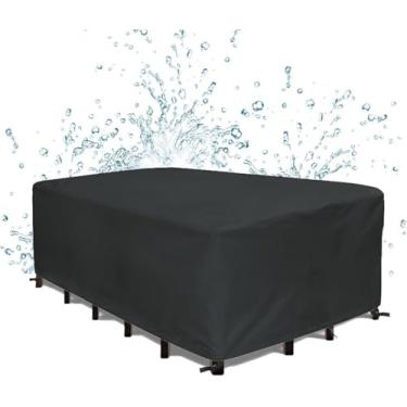 Imagem de Capas De Móveis De Vime Ao Ar Livre à Prova D'água 250x114 Cm Capas De Mesa Ao Ar Livre à Prova D'água 250x114x100 Cm Oxford Poliéster Retângulo Forma Capa Protetora Anti, Black, 190x134x50cm/LxWxH