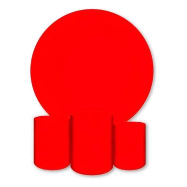 Imagem de Painel Redondo E Capas De Cilindro Sublima Vermelho