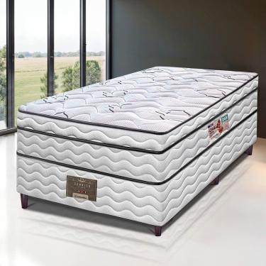 Imagem de Cama Box Solteiro Cama Inbox Moderne Ortopédico 63x88x188cm Branco /grafite