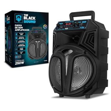 Imagem de Caixa de Som Bluetooth Amplificada 250W TCS300 The Black Tools – Bivolt, Woofer 8”, TWS, LED RGB, Rádio FM, Bateria Recarregável