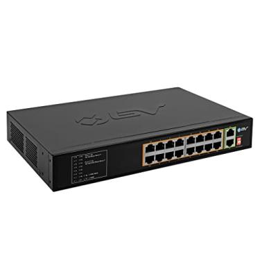 Imagem de BV -Tech 18 Portas Poe+ Switch de Longo Alcance (16 Portas Poe+ | 2 Gigabit Ethernet Uplink) - Montagem Em Rack de 19" - 135W - 802.3Af/At -Design de Mesa para Fácil Configuração