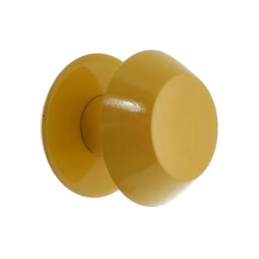 Imagem de Puxador Redondo Duplo de Madeira Imbuia ou Marfim 12 cm para Porta de Vidro Temperado Blindex com Guarnição (Marfim)