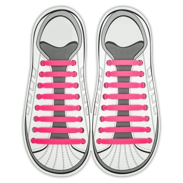 Imagem de Cadarços de sapato sem gravata para adultos, cadarços elásticos para tênis, cadarços de borracha sem cadarço de silicone